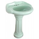 Mexican Talavera Pedestal Sink  Roman Style Verde Pastel